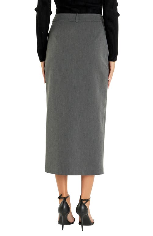 Endless Rose Front Slit Maxi Skirt In Grey