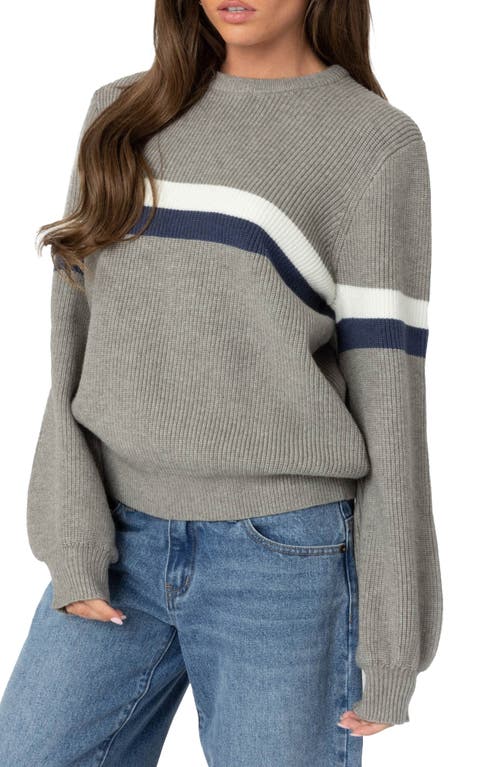 Edikted Stripe Oversize Sweater In Gray-melange