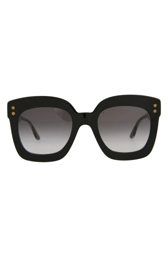 Bottega Veneta 51mm Square Sunglasses In Black Crystal Grey