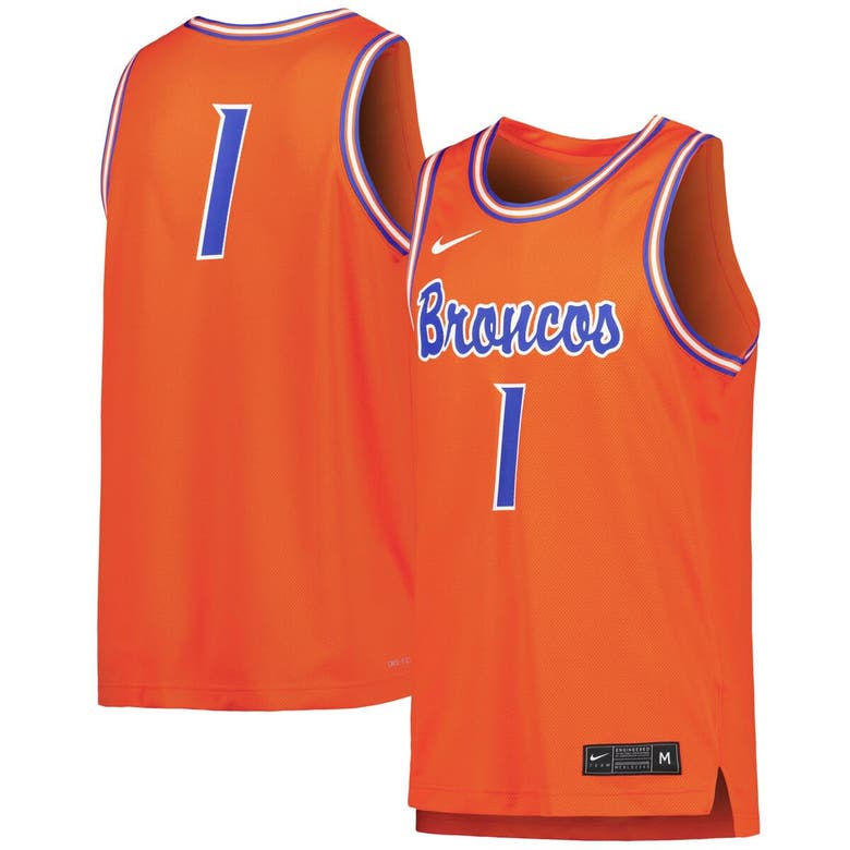 Shop Nike #1 Orange Boise State Broncos Replica Basketball Jersey
