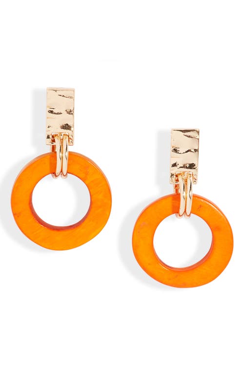 Akola Fern Drop Earrings in Burnt Orange