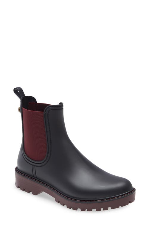 Toni Pons Cavour Chelsea Boot In Black/burgundy Rubber