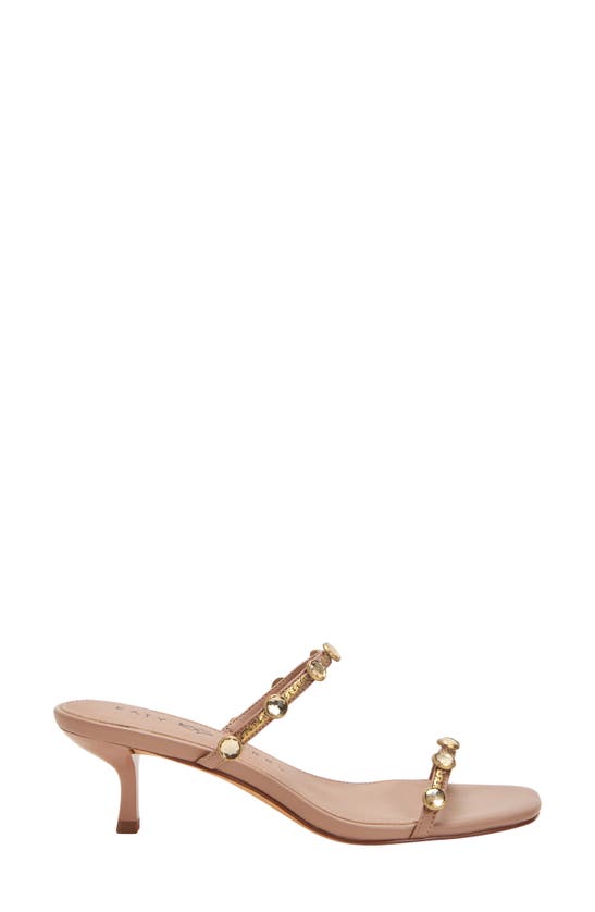 Shop Katy Perry The Ladie Embellished Kitten Heel Slide Sandal In True Taupe