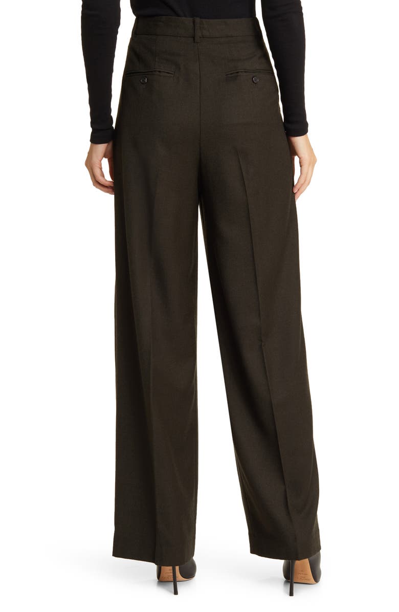 Theory Pleated Straight Leg Wool Pants | Nordstrom
