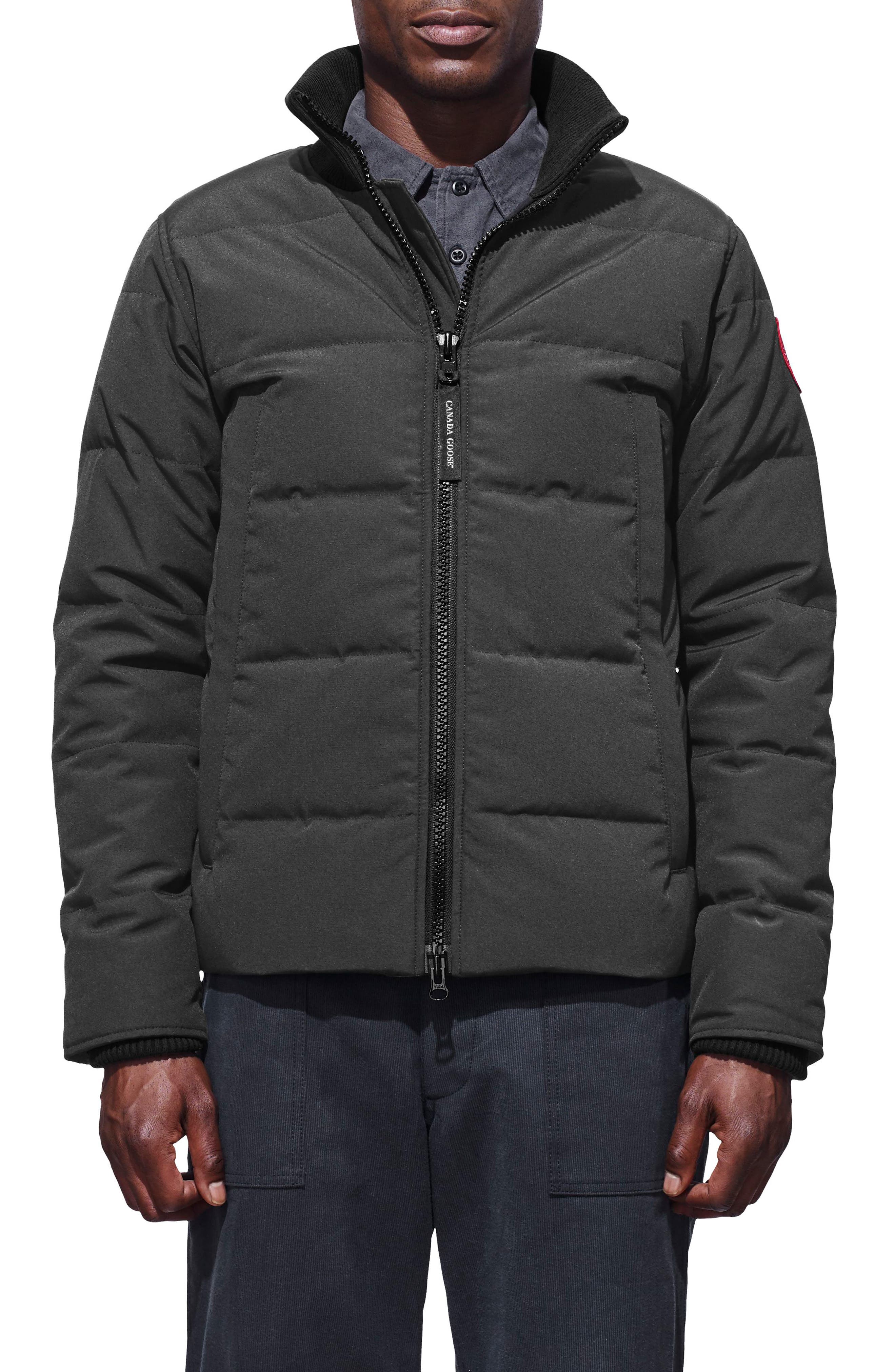 Canada Goose 'Woolford' Slim Fit Down Bomber Jacket in Graphite at Nordstrom, Size X-Small Us