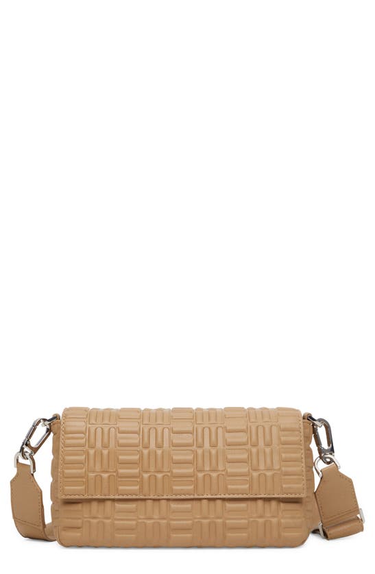 Mango Textured Faux Leather Crossbody Bag In Medium Brown