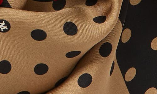 Shop Max Mara Polka Dot Silk Scarf In Camel