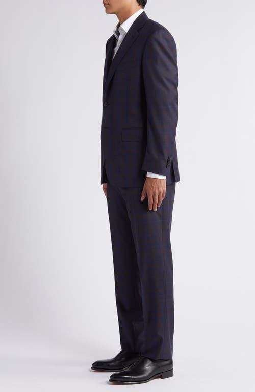 Shop Canali Regular Fit Plaid Wool Suit In Navy