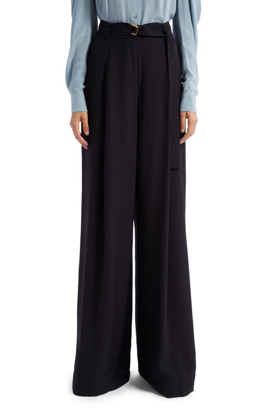 ULLA JOHNSON LYDIA BELTED WIDE LEG PANTS