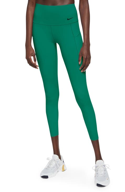 Green Mid Waist 100% Organic Leggings for Women, Work Wear, Slim