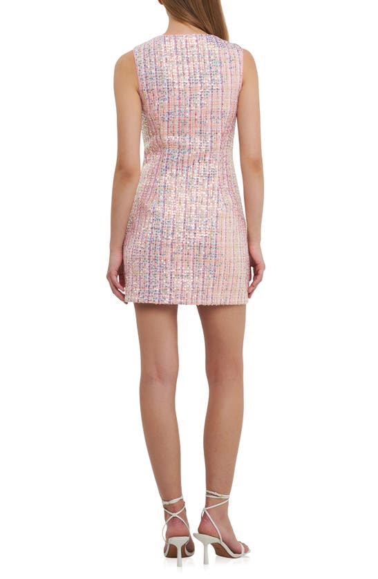 Endless Rose Sequin Tweed Minidress In Pink