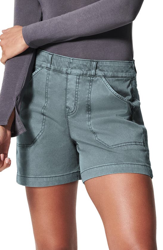 Spanx 6inch Stretch Twill Shorts In Hazy Blue ModeSens