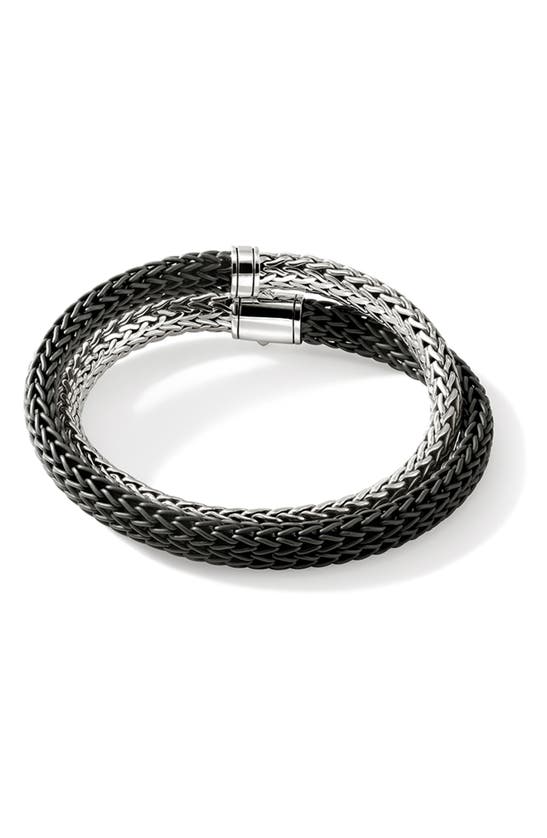 Shop John Hardy Medium Chain Bracelet In Silver/black