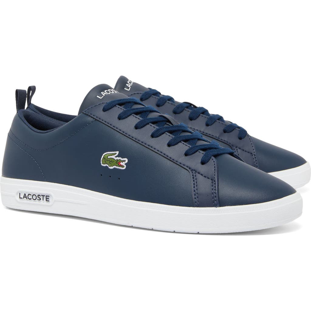 Lacoste Carnaby Pro Leather Sneakers In 092 Nvy/wht