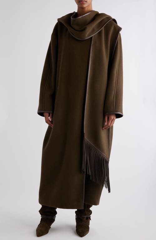 Shop Isabel Marant Irvana Long Fringed Wool & Cashmere Blend Coat In Bronze