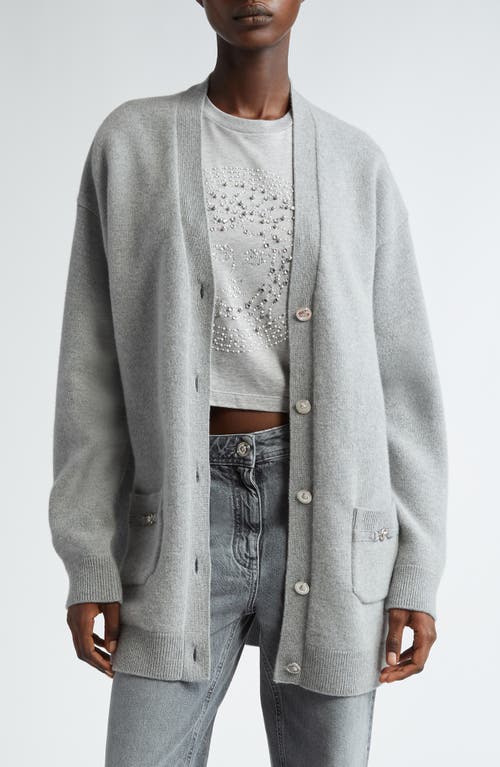 Versace Medusa Detail Wool & Cashmere Cardigan Concrete Melange at Nordstrom, Us