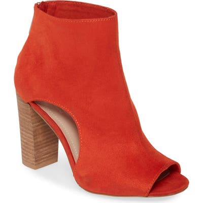 Charles By Charles David Fable Cutout Open Toe Bootie, Orange
