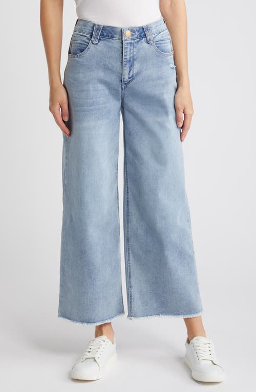 Wit & Wisdom 'Ab'Solution Skyrise Frayed Ankle Wide Leg Jeans Light Blue Artisanal at Nordstrom,