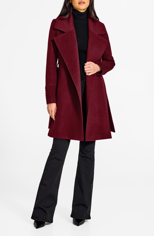 Sentaler Alpaca & Wool Wrap Coat In Garnet Red