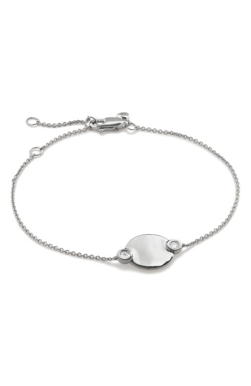 Shop Monica Vinader Lab Created Diamond Engravable Disc Bracelet In Sterling Silver/diamond