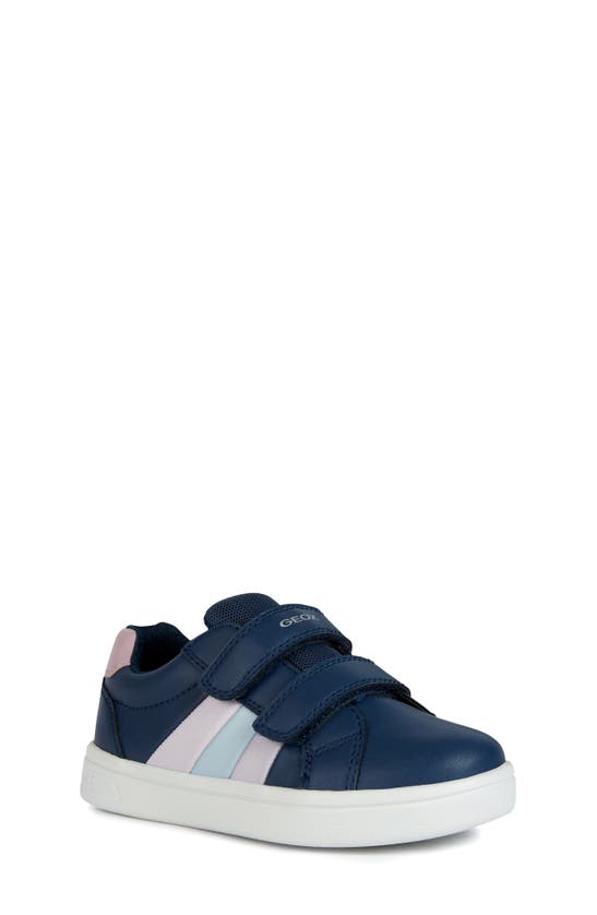 Geox Kids' Dj Rock Sneaker In Navy/ Pink
