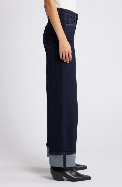 Shop Rails Getty High Waist Cuffed Wide Leg Jeans In Midnight Blues Cuffed