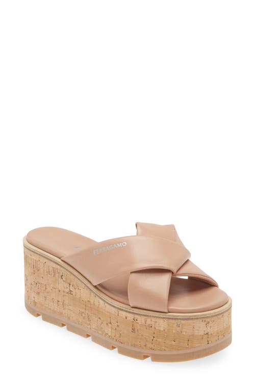 FERRAGAMO Engracia Platform Slide Sandal in Rosa at Nordstrom, Size 9