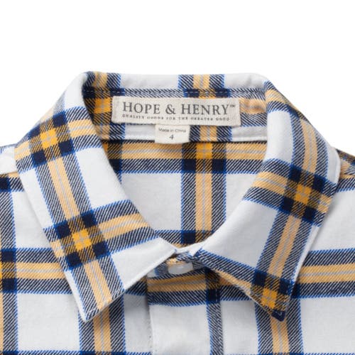 Hope & Henry Baby Boys' Organic Flannel Shirt, Infant In White