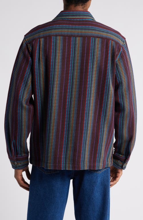 OBEY OBEY WANDERER STRIPE LONG SLEEVE CAMP SHIRT 