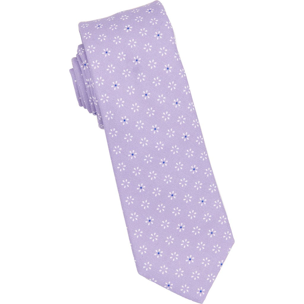 Brooklyn Brigade Geo Floral Cotton Tie In Lilac