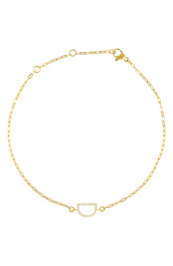 Adornia Pavé Cubic Zirconia Initial Anklet In Gold-d