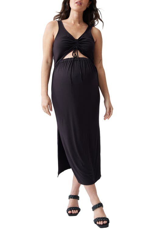 ® Ingrid & Isabel Cutout Jersey Knit Maternity Dress in Black
