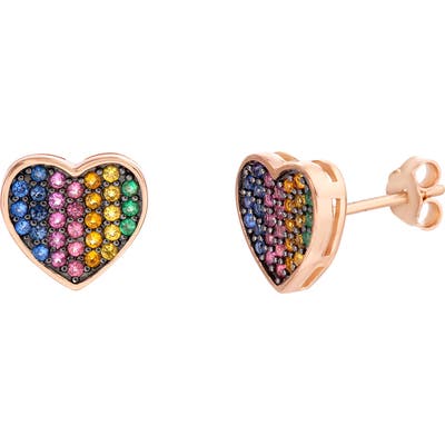 Lesa Michele Heart Stud Earrings
