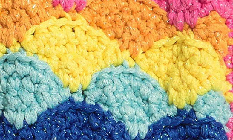 Shop Kurt Geiger Kensington Small Crochet Crossbody Bag In Pink Multi