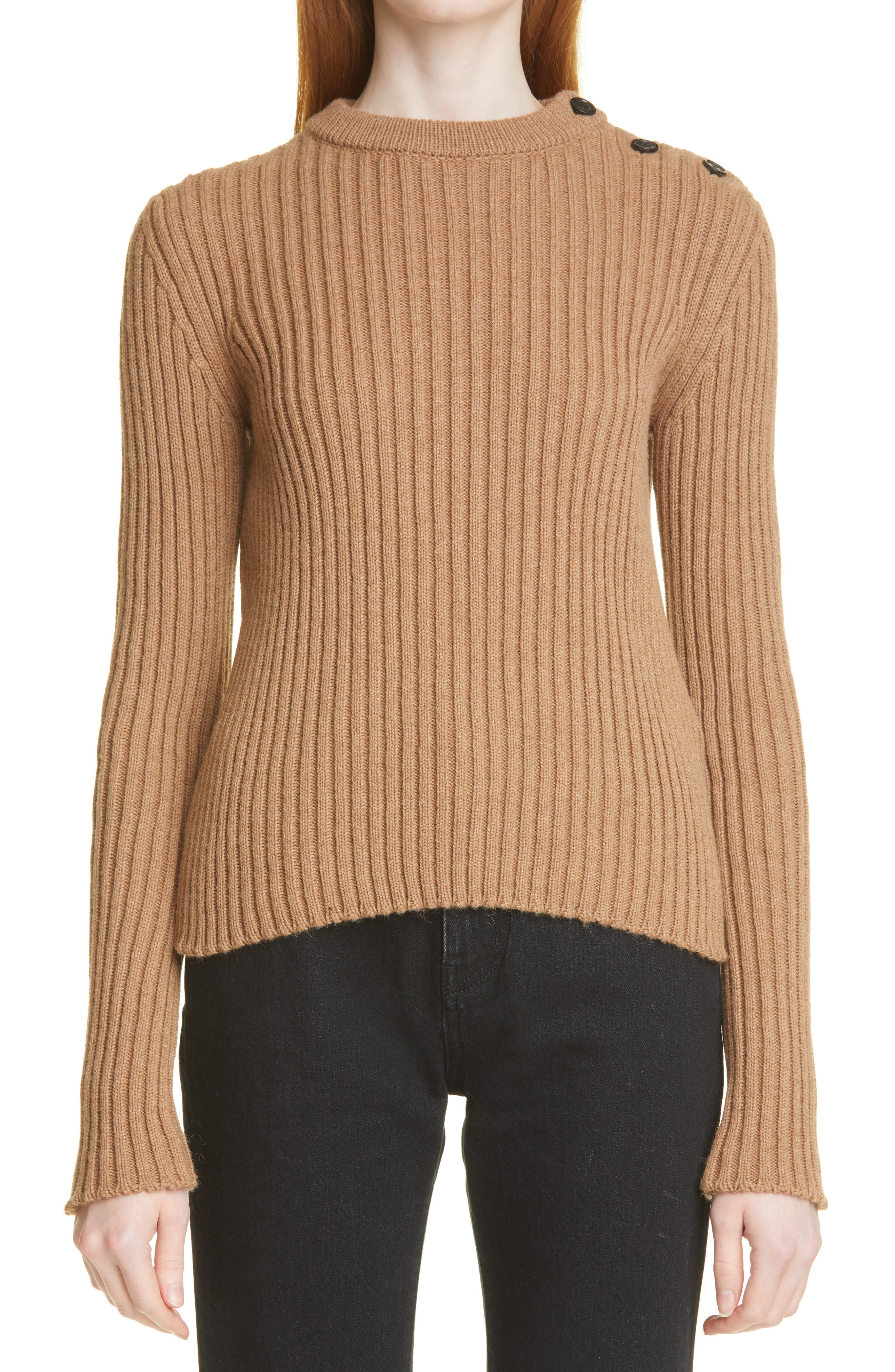 Saint Laurent Intarsia Wool And Mohair-blend Sweater in Natural Womens Jumpers and knitwear Saint Laurent Jumpers and knitwear 