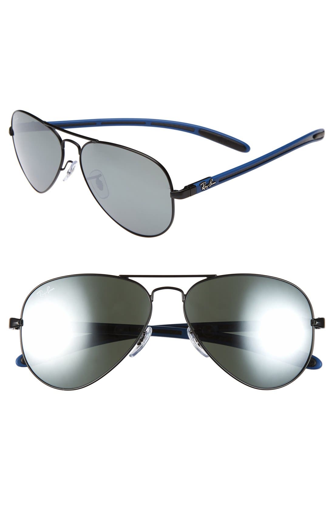 Ray-Ban 'TECH Carbon Fiber' 58mm Aviator Sunglasses | Nordstrom