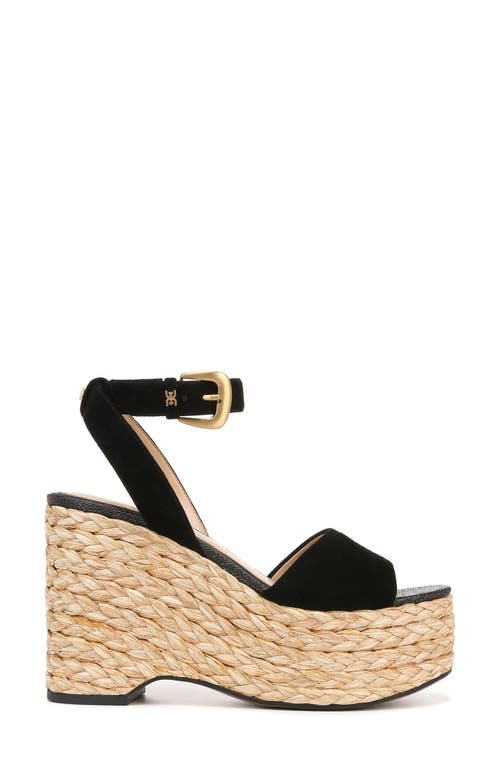 Sam Edelman April Platform Wedge Espadrille Sandal In Black