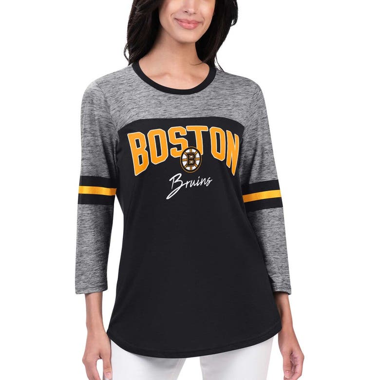 Shop G-iii 4her By Carl Banks Black Boston Bruins Play The Game 3/4-sleeve T-shirt