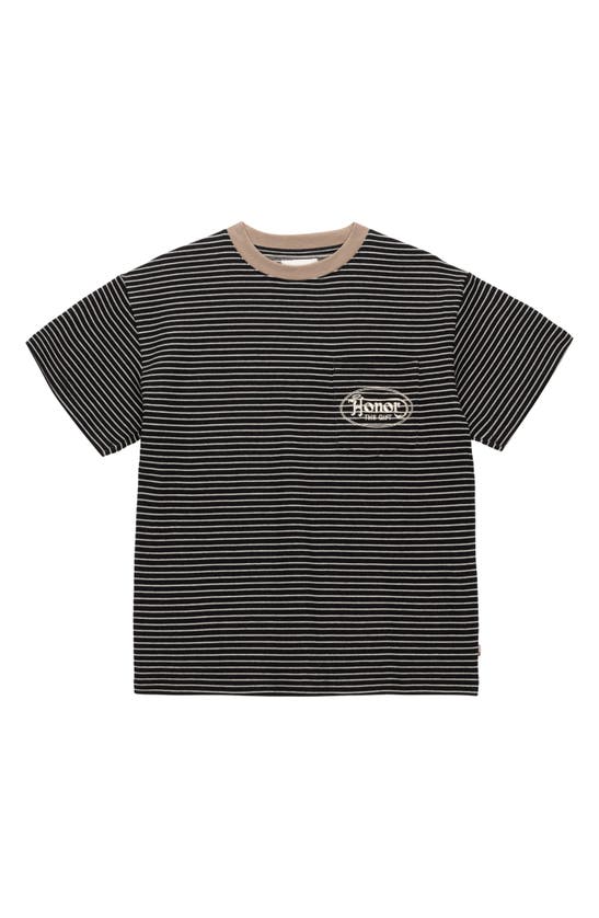 Shop Honor The Gift Smoky Stripe Short Sleeve T-shirt In Black