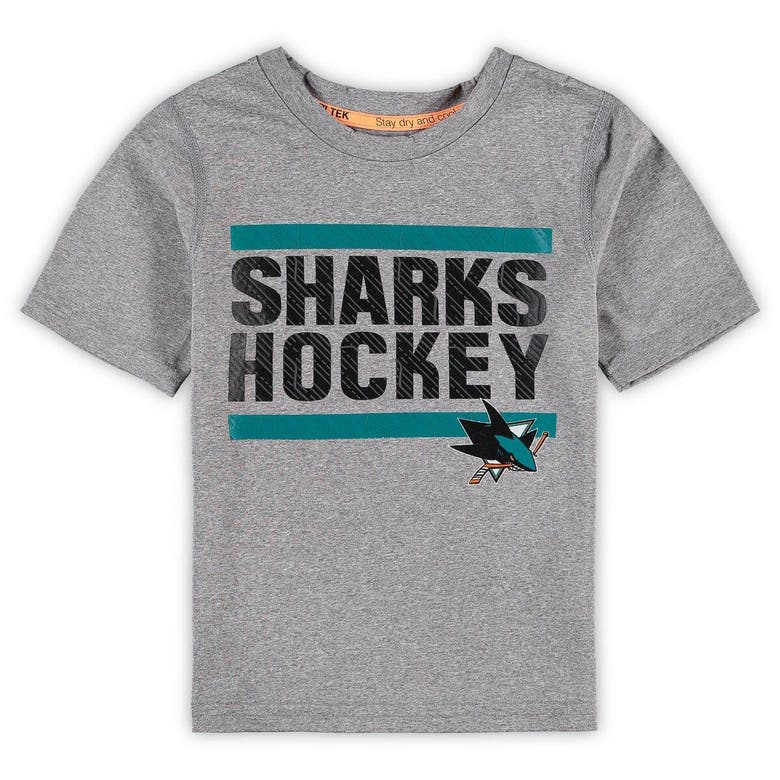 Outerstuff Kids' Preschool Heathered Gray San Jose Sharks Shootout T-shirt In Heather Gray