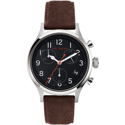 Ted Baker London Lngisla Chronograph Leather Strap Watch, 42Mm