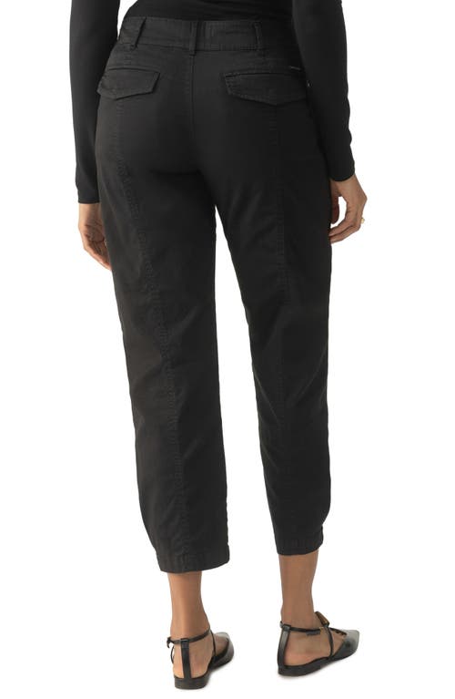 Sanctuary Sahara Tapered Stretch Cotton Utility Pants In Black