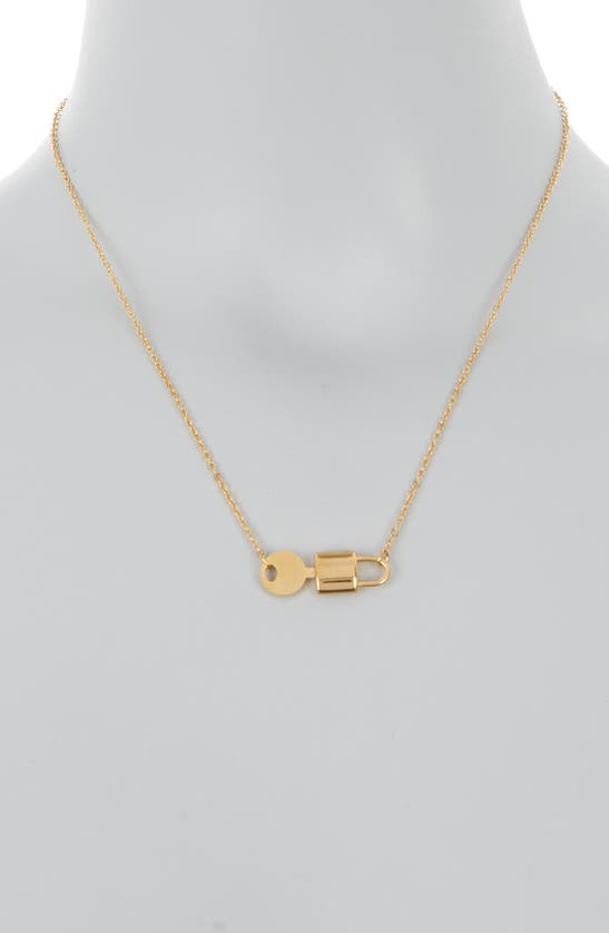 Shop Eye Candy Los Angeles Key Lock Pendant Necklace In Gold