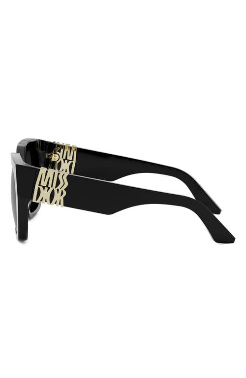 Dior Miss S21 55mm Square Sunglasses In Shiny Black/smoke