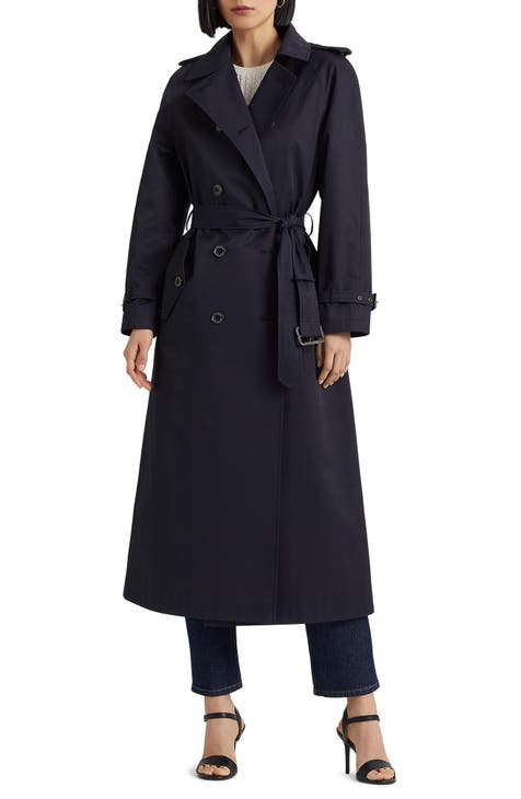 Women Windbreaker Mid-Length Trench Coat Belted Double-Breasted Jacket Slim  Fit