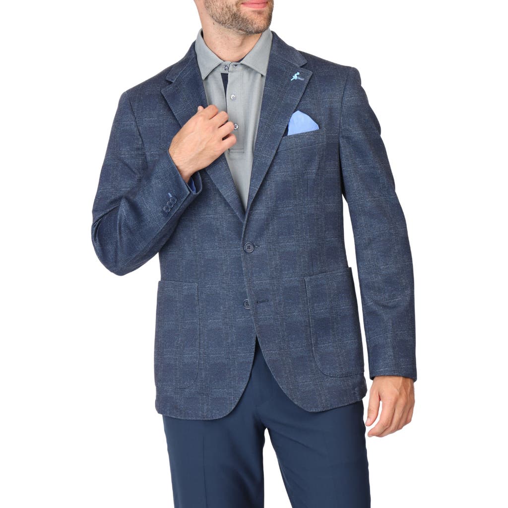 Tailorbyrd Shadow Plaid Sport Coat In Navy