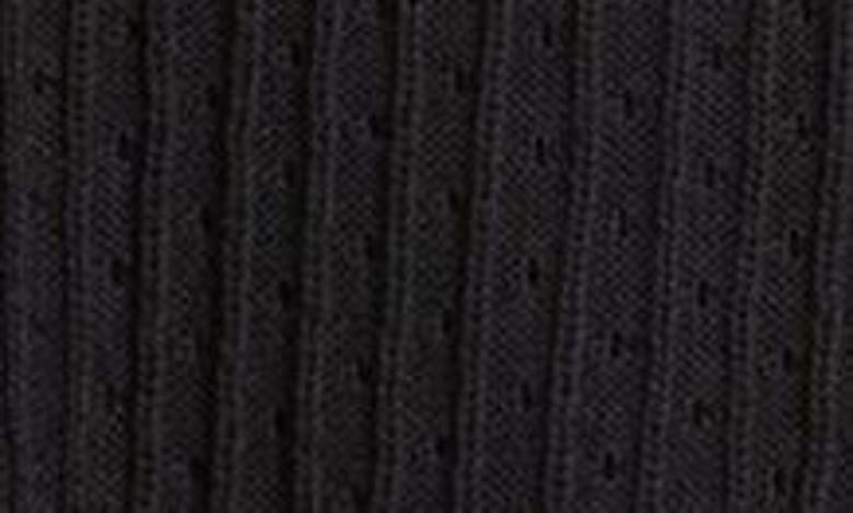 Shop Treasure & Bond Mixed Stitch Short Sleeve Cardigan In Navy Night Marl