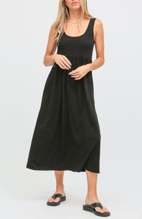 Isabel Cotton Jersey Midi Dress in Onyx