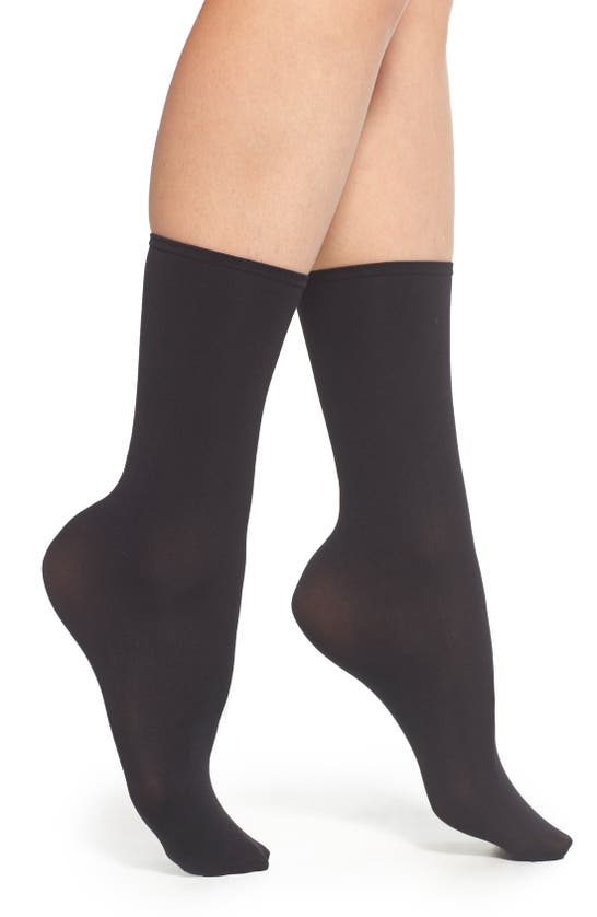 Hue Opaque Anklet Socks In Black