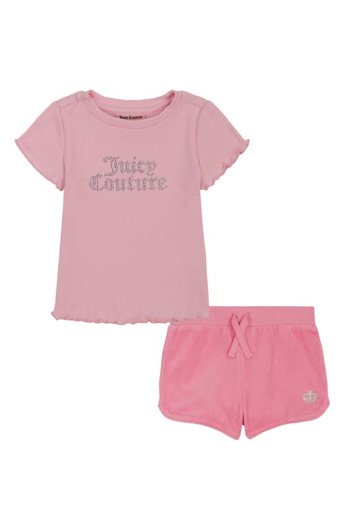 Shop Juicy Couture Kids' Ruffle Edge T-shirt & Shorts In Pink